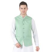 Green plain cotton kurta-pajama