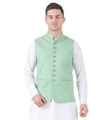 Green plain cotton kurta-pajama