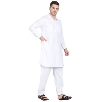 White plain cotton pathani-suits 2
