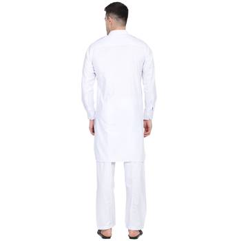 White plain cotton pathani-suits 3