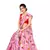 Pink printed lycra saree with blouse