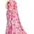 Pink printed lycra saree with blouse