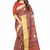 Pink printed pure polyester saree with blouse