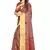 Pink printed pure polyester saree with blouse