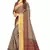 Olive printed pure polyester saree with blouse