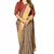 Olive printed pure polyester saree with blouse