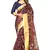 Multicolor printed pure polyester saree with blouse