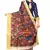 Multicolor printed pure polyester saree with blouse