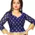 Multicolor printed pure polyester saree with blouse