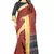 Red printed pure polyester saree with blouse