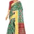 Green printed pure polyester saree with blouse