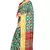 Green printed pure polyester saree with blouse