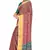 Pink printed pure polyester saree with blouse