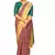Pink printed pure polyester saree with blouse
