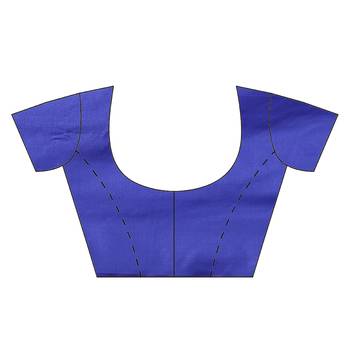 Blue woven satin saree with blouse 5