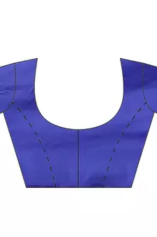 Blue woven satin saree with blouse