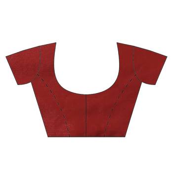 Maroon woven satin saree with blouse 5