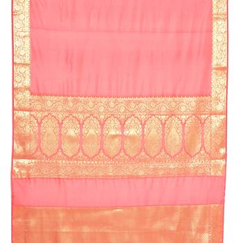 Red woven art silk saree with blouse 3