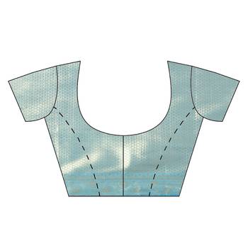 Blue woven art silk saree with blouse 5