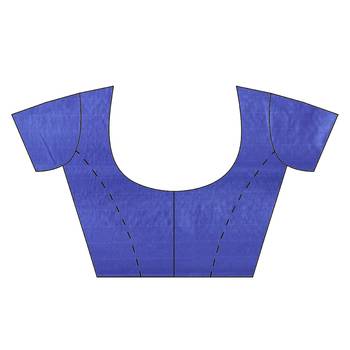 Blue woven katan silk saree with blouse 5