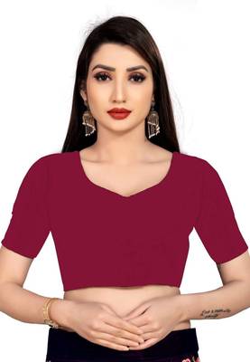Red Stone Work With Piping Border Terry Jacquard Saree With Blouse Piece 5
