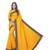 Yellow Foil Printed Jacquard Lace Border Dola Silk Saree With Blouse Piece