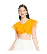 Women's Mustard organza Readymade Saree Blouse
