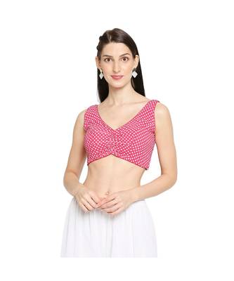 Women's Pink organza Readymade Saree Blouse 1