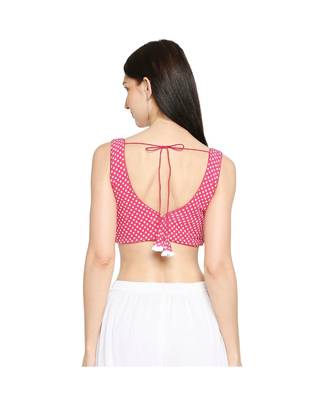 Women's Pink organza Readymade Saree Blouse 2