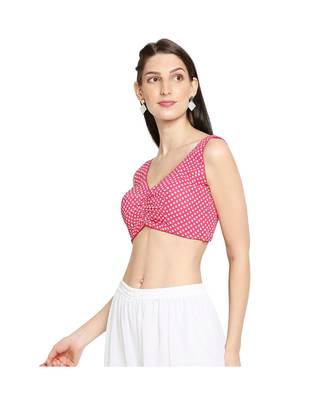 Women's Pink organza Readymade Saree Blouse 3