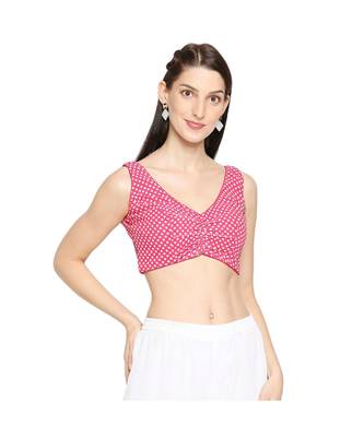 Women's Pink organza Readymade Saree Blouse 4