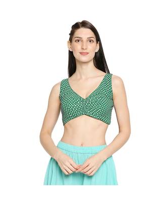 Women's Green organza Readymade Saree Blouse 1