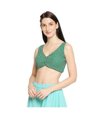 Women's Green organza Readymade Saree Blouse 3