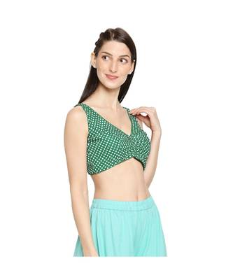 Women's Green organza Readymade Saree Blouse 4