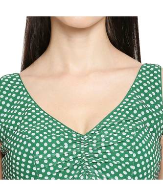 Women's Green organza Readymade Saree Blouse 5