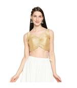 Women's Gold Mulbury Silk Readymade Saree Blouse