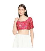 Women's Pink Mulbury Silk Readymade Saree Blouse