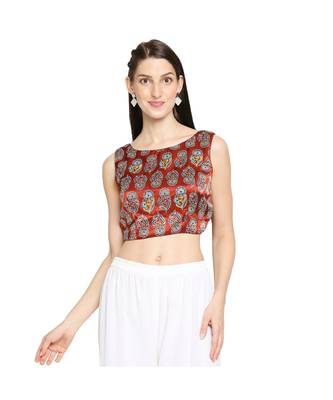 Women's Maroon Modal Silk Readymade Saree Blouse 1