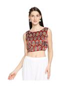 Women's Maroon Modal Silk Readymade Saree Blouse