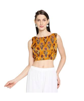 Women's Mustard Modal Silk Readymade Saree Blouse 1