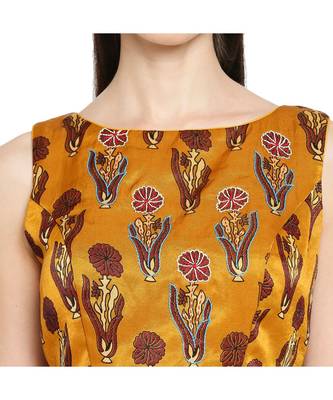 Women's Mustard Modal Silk Readymade Saree Blouse 5