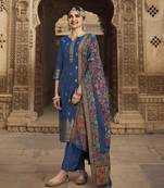 Blue fancy pure viscose salwar