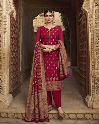 Red fancy pure viscose salwar 1
