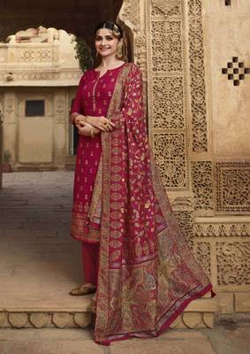 Red fancy pure viscose salwar 2