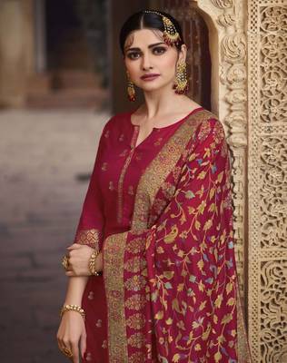 Red fancy pure viscose salwar 3