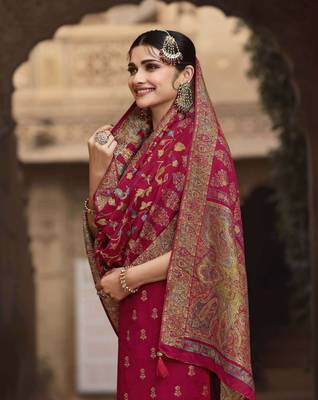 Red fancy pure viscose salwar 4