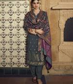 Charcoal fancy pure viscose salwar