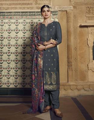 Charcoal fancy pure viscose salwar 2