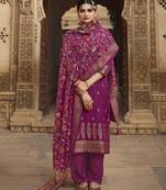 Purple fancy pure viscose salwar