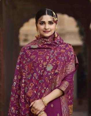 Purple fancy pure viscose salwar 4